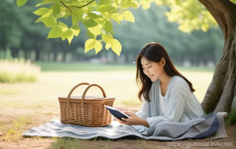 소셜미디어마케터의 직무 스트레스 관리 - Image Prompt 1: Digital Detox in Nature's Embrace** 소셜미디어마케터의 직무 스트레스 관리 - Image Prompt 1: Digital Detox in Nature's Embrace**