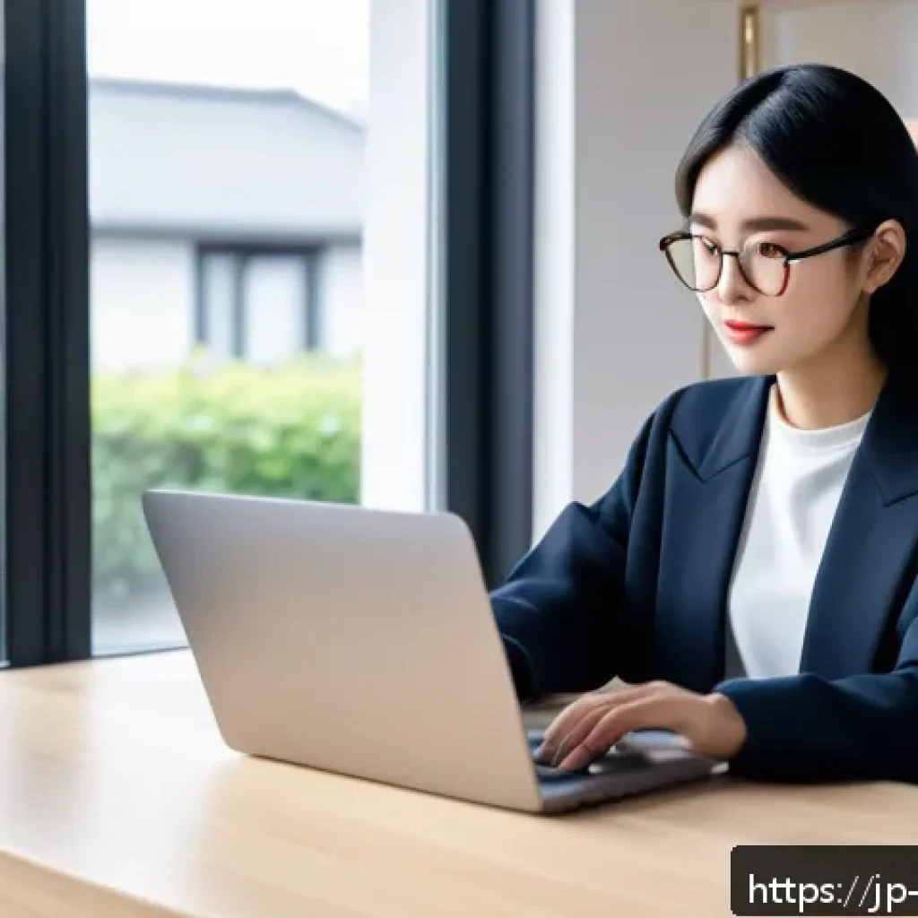 소셜미디어마케팅과 글로벌 트렌드 - A modern social media marketer working on a sleek laptop in a bright, minimalistic home office, mult...